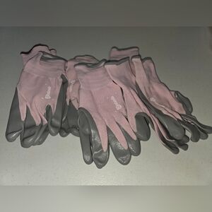 Pink and Gray Work Grip Gloves - Durable Coated Palms. NWOT.    6 Pair